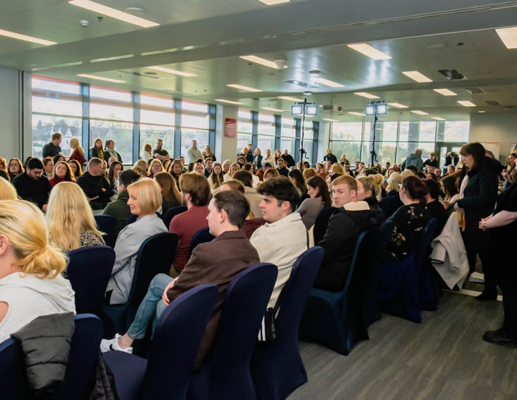 Packed audience at a Wedfest seminar
